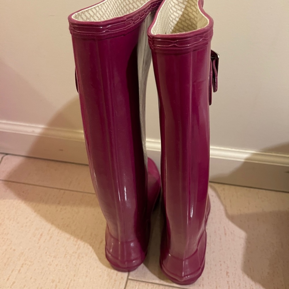 Hunter Rubber Rain Boots Purple Fits Size 5-6 - Picture 2 of 4